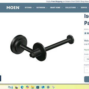 Moen Iso DN0709BL Flat Black Single post toilet paper holder wall mount